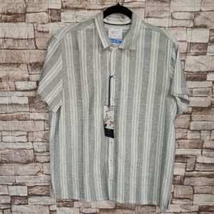 MBX PREMIUM GOODS Men's Striped Gray Shirt Brand New